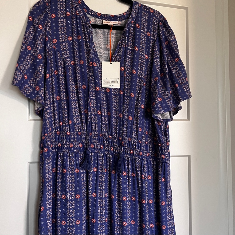 Knox Rose Target XL long maxi flutter sleeve dress  flowey midi blue orange